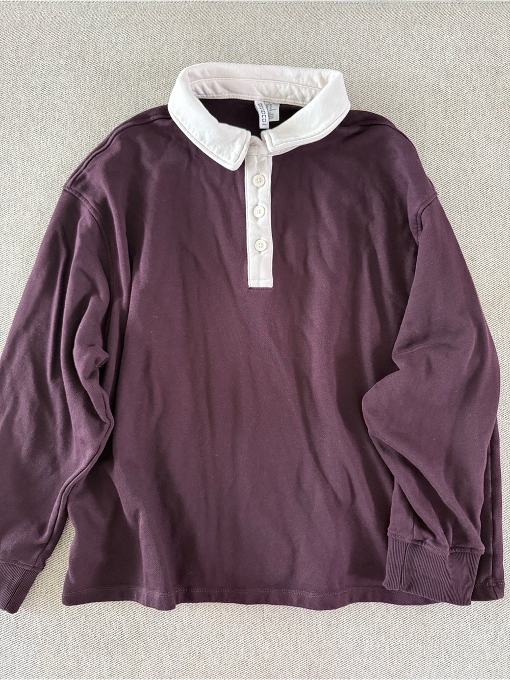 H&M Rugby Long-Sleeve Polo with White Collar